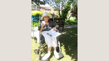 Ilford care home Residents enjoy garden sunshine